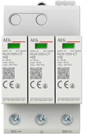 AEG NUX1000FM — PV surge protector, T2, 1000 V DC