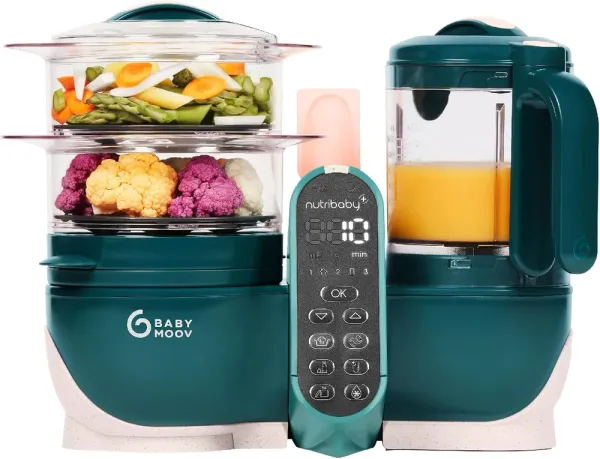 Babymoov Nutribaby+ steamer-blender — 2.2 L, 500 W, opal green