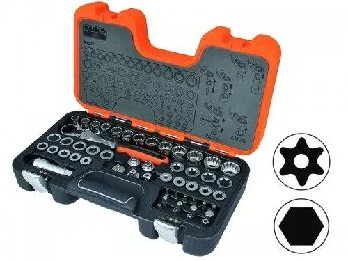 Bahco flexible ratchet and socket set — 10–24 mm, 53 pcs