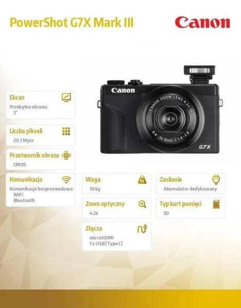 Canon PowerShot G7 X Mark III — compact camera, black