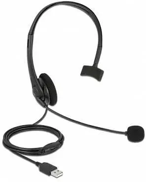 Delock USB mono headset with volume control — ultra light