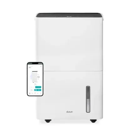 Duux Smart Bora dehumidifier — up to 50 m², 4 L tank, white
