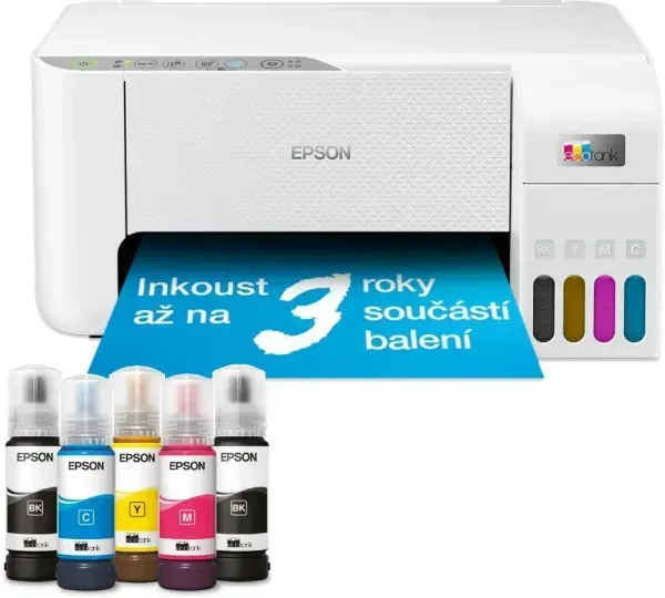 Epson EcoTank L3276 — 3-in-1 colour inkjet, Wi-Fi, white