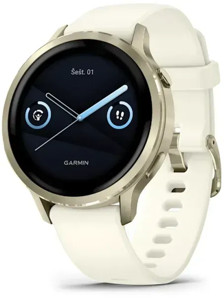 Garmin Venu 4 — 41 mm, soft gold with cream band