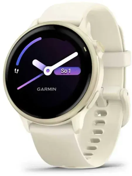 Garmin vívoactive 6 — soft gold with ivory band