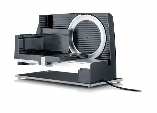 Graef S12002 food slicer with glass base — black