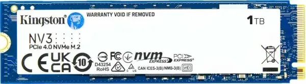 Kingston NV3 — 1 TB M.2 2280 PCIe 4.0 NVMe SSD
