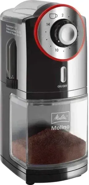 Melitta Molino 1019 coffee grinder — black and red